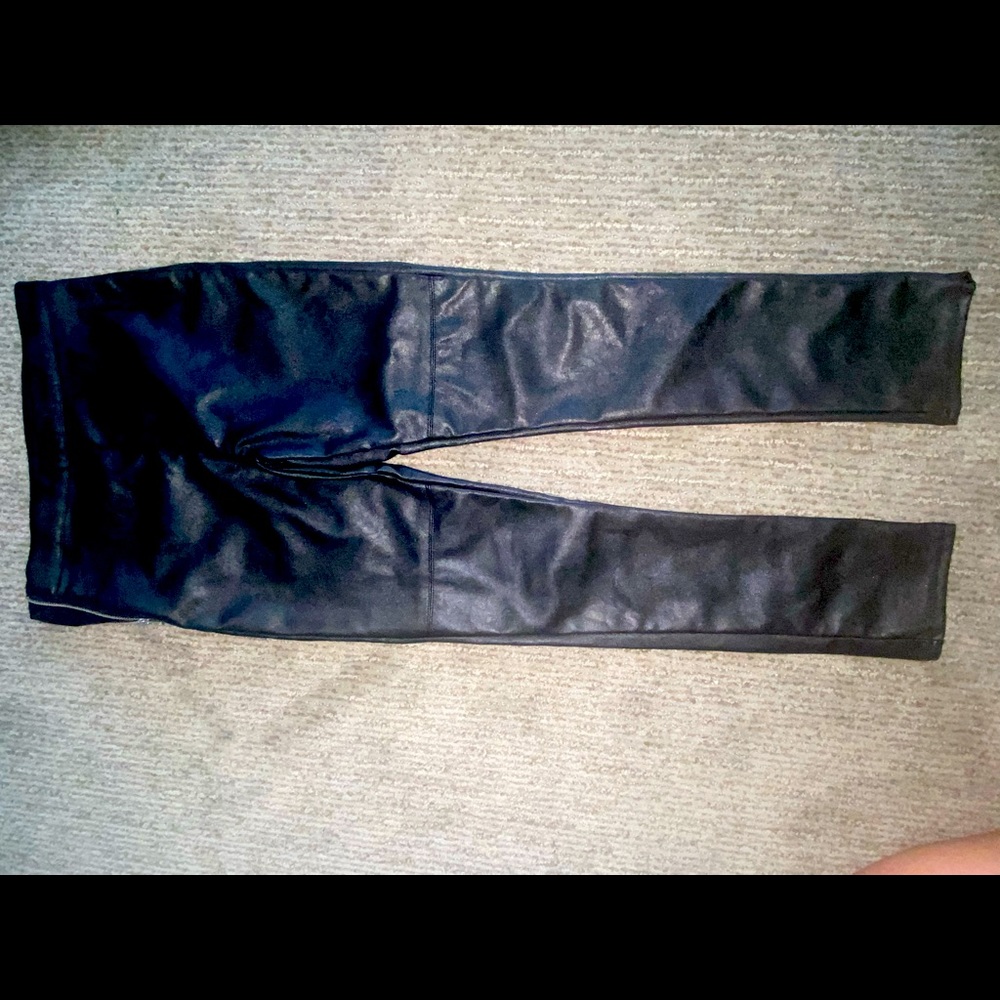 Black leather pants for a girl of 8-9y